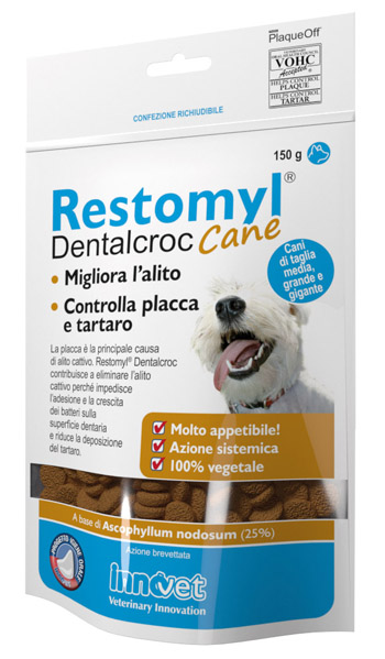 RESTOMYL DENTALCROC CANI TAGLIA MEDIA GRANDE E GIGANTE BUSTA 150 G - latuafarmacia.org