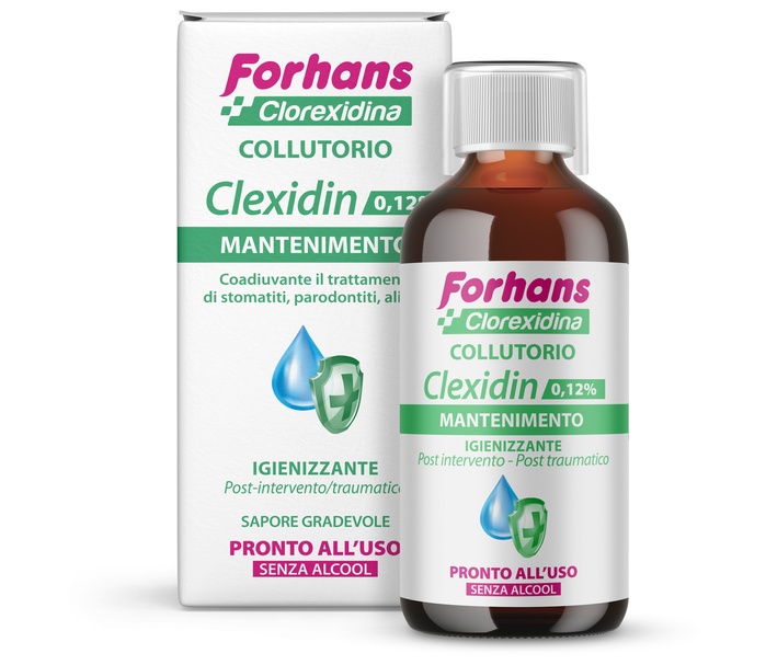 FORHANS COLLUTORIO CON CLOREXIDINA 0,12 CLEXIDIN SENZA ALCOOL 200 ML - latuafarmacia.org