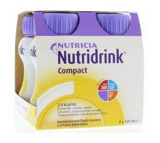 NUTRICIA NUTRIDRINK COMPACT GUSTO BANANA 4 BOTTIGLIE DA 125 ML - latuafarmacia.org