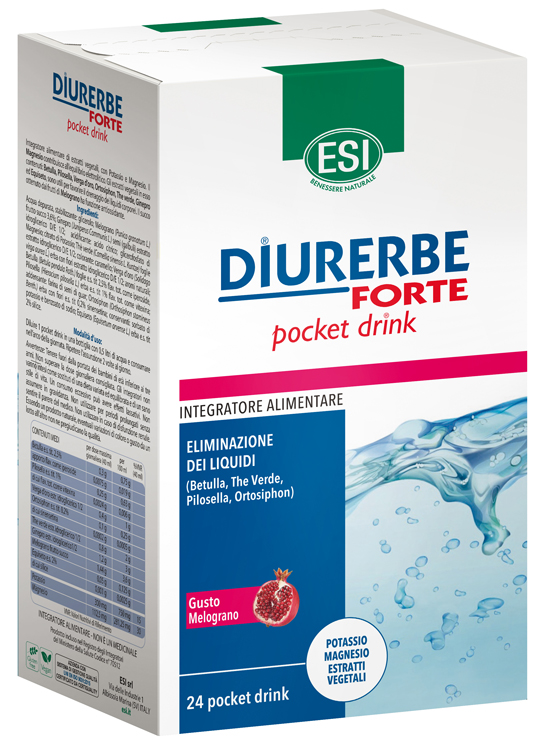 ESI DIURERBE FORTE POCKET DRINK MELOGRANO 24 X 20 ML - latuafarmacia.org