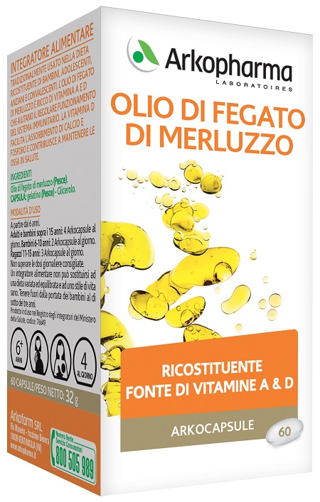 ARKO CAPSULE OLIO FEGATO MERLUZZO 60 CAPSULE - latuafarmacia.org