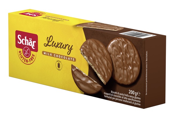 SCHAR LUXURY BISCOTTI DI PASTA FROLLA RICOPERTI DI CIOCCOLATO AL LATTE 200 G - latuafarmacia.org