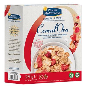 PIACERI MEDITERRANEI CEREALORO FIOCCHI DI RISO CON MAIS E FRUTTI ROSSI 250 G - latuafarmacia.org
