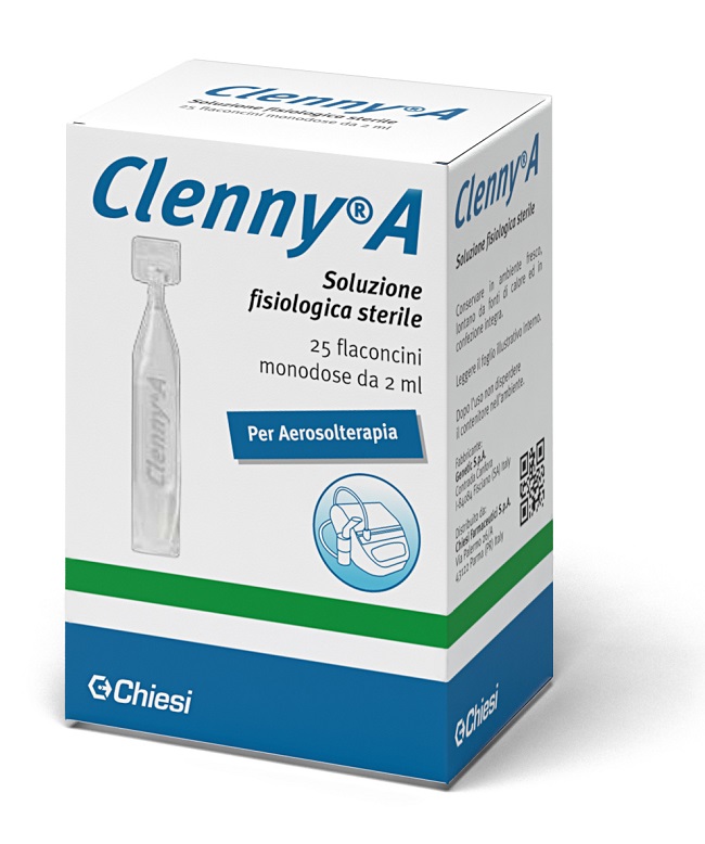 CLENNY A SOLUZIONE FISIOLOGICA STERILE PER AEROSOLTERAPIA 25 FLACONCINI MONODOSE DA 2 ML - latuafarmacia.org
