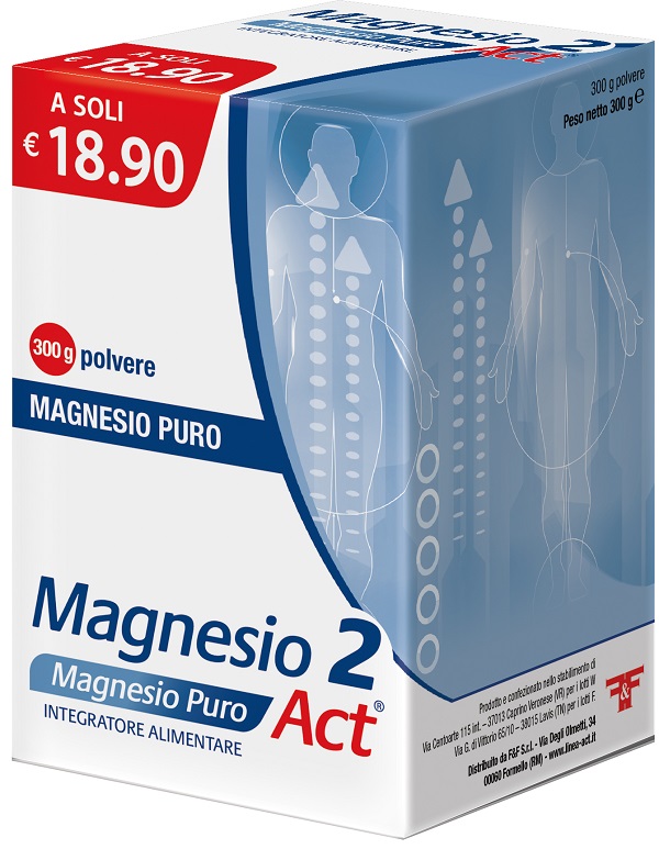 MAGNESIO 2 MAGNESIO PURO ACT POLVERE 300 G - latuafarmacia.org