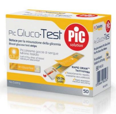 STRISCE MISURAZIONE GLICEMIA PIC GLUCOTEST 50 PEZZI - latuafarmacia.org