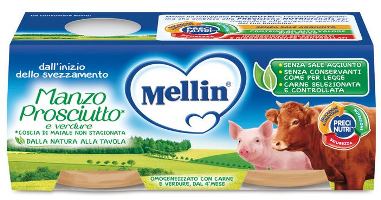 MELLIN OMOGENEIZZATO MANZO PROSCIUTTO CON VERDURE 2 PEZZI X 120 G - latuafarmacia.org