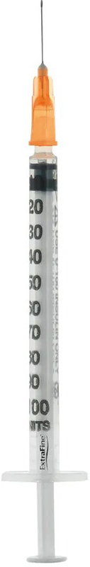 SIRINGA PER INSULINA EXTRAFINE 1ML 100 UI AGO REMOVIBILE 25 GAUGE 0,5X16 MM 1 PEZZO - latuafarmacia.org
