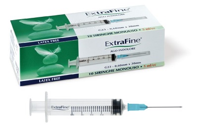 SIRINGA EXTRAFINE 5 ML GAUGE 23 0,60X30MM 10 PEZZI - latuafarmacia.org