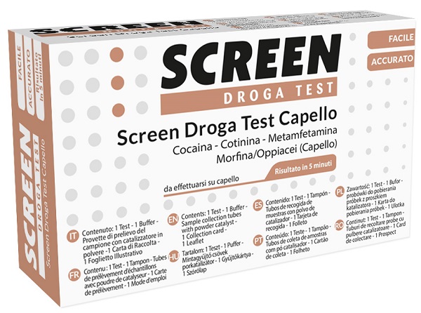 SCREEN DROGA TEST 4 SOSTANZE TRAMITE CAPELLI TEST ANTIDROGA CAPELLO - latuafarmacia.org