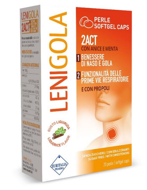 LENIGOLA 20 PERLE SOFTGEL CAPS LIQUIRIZIA - latuafarmacia.org