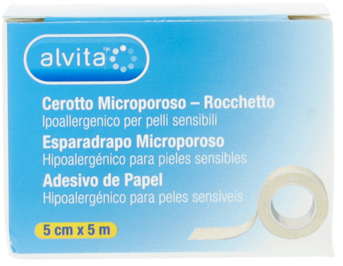 CEROTTO MICROPOROSO IN ROCCHETTO ALVITA IPOALLERGENICO PER PELLI SENSIBILI 5X500CM - latuafarmacia.org