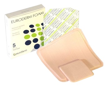 MEDICAZIONE IN POLIURETANO EURODERM FOAM MISURA 10X10CM 5 PEZZI - latuafarmacia.org