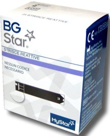 STRISCE REATTIVE MISURAZIONE GLICEMIA BGSTAR MYSTAR 25 PEZZI - latuafarmacia.org