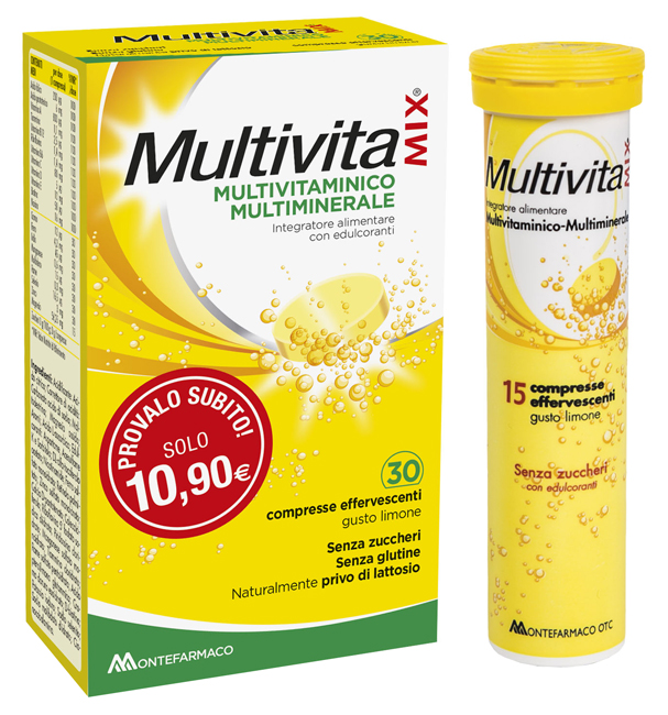 MULTIVITAMIX SENZA ZUCCHERO 30 COMPRESSE EFFERVESCENTI - latuafarmacia.org