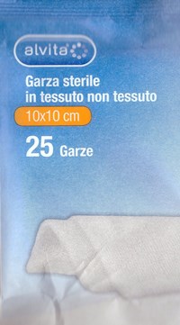 ALVITA GARZA STERILE IN TESSUTO NON TESSUTO 10X10CM 25 PEZZI - latuafarmacia.org