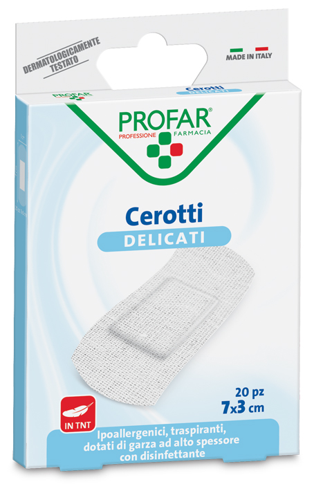 CEROTTO TESSUTO NON TESSUTO DELICATO GRANDI 7X3 CM 20 PEZZI PROFAR - latuafarmacia.org