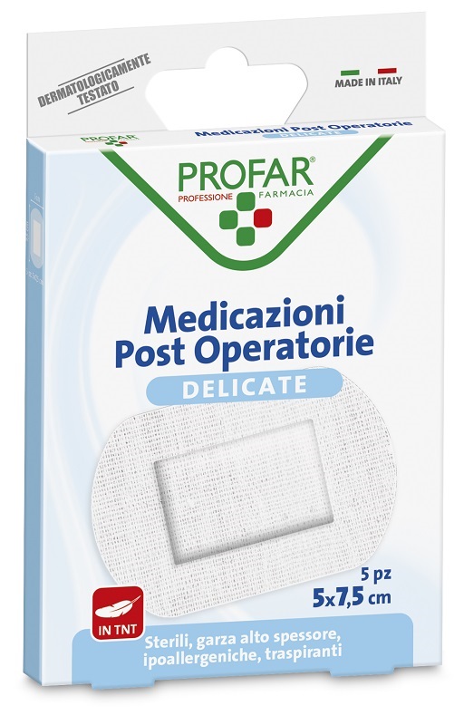 MEDICAZIONE POST OPERATORIA STERILE GARZA ANTIADERENTE 5X7,5 CM 5 PEZZI PROFAR - latuafarmacia.org