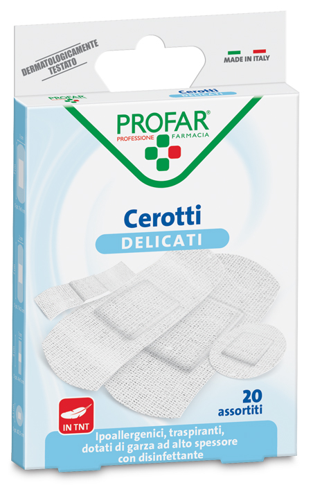 CEROTTO TESSUTO NON TESSUTO DELICATO ASSORTITI 20 PEZZI PROFAR - latuafarmacia.org