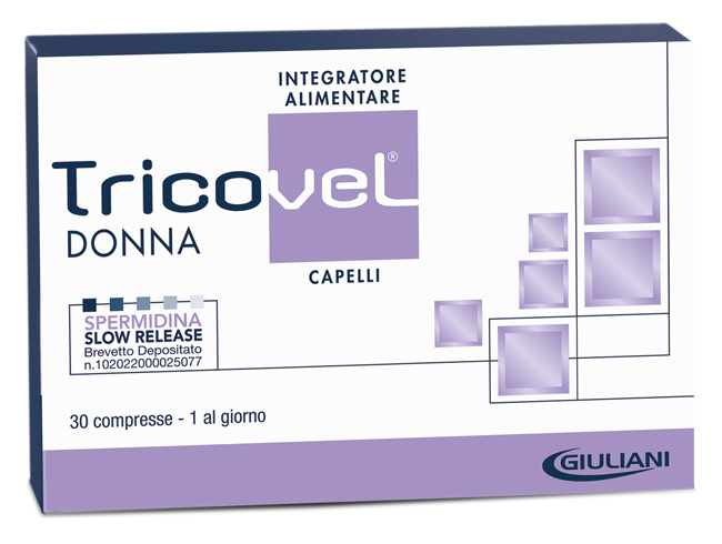 TRICOVEL DONNA INTEGRATORE ALIMENTARE CON NUTRIENTI SPECIFICI PER CAPELLI 30 COMPRESSE - latuafarmacia.org
