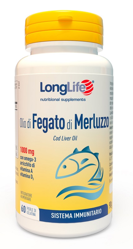 LONGLIFE OLIO FEGATO MERLUZZO 1000 MG 60 PERLE IN GELATINA - latuafarmacia.org