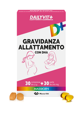 MASSIGEN GRAVIDANZA ALLATTAMENTO CON ACIDO FOLICO MULTIVITAMINICO E MULTIMINERALE 30 COMPRESSE RIVESTITE DA 1,1 G + 30 PERLE DA 700 MG - latuafarmacia.org