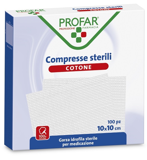 GARZA IDROFILA PROFAR COMPRESSA STERILE 10X10 CM 100 PEZZI - latuafarmacia.org