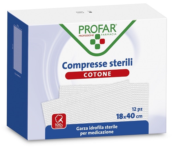 GARZA IDROFILA PROFAR COMPRESSA STERILE 18X40 CM 12 PEZZI - latuafarmacia.org