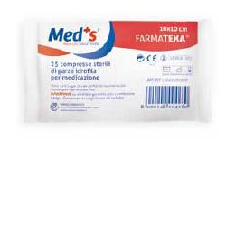 GARZA COMPRESSA IDROFILA MEDS FARMATEXA 12/8 10X10CM 25 PEZZI - latuafarmacia.org