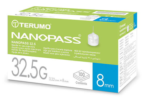 AGO PER PENNA DA INSULINA NANOPASS 32,5 GAUGE LUNGHEZZA 8 MM 100 PEZZI - latuafarmacia.org