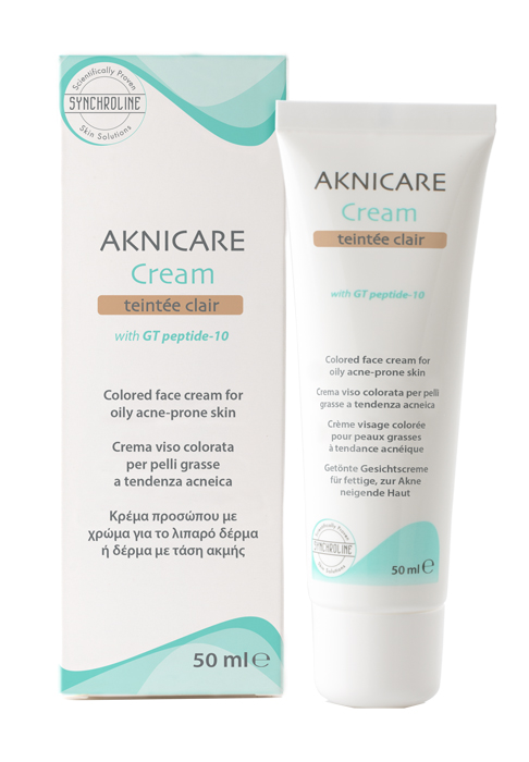 CREMA TRATTANTE COLORATA PER PELLE ACNEICA AKNICARE CREAM TEINTEE CLAIR TUBETTO 50 ML - latuafarmacia.org