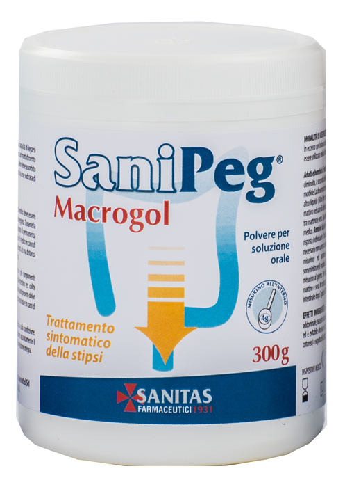 SANIPEG MACROGOL POLVERE PER SOLUZIONE ORALE BARATTOLO 300 G - latuafarmacia.org