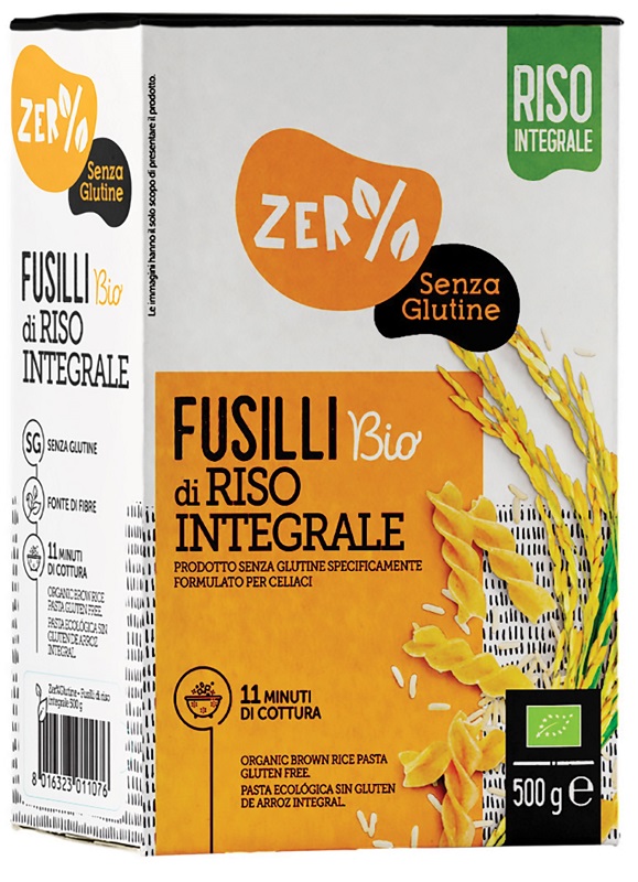 ZERO% GLUTINE FUSILLI DI RISO INTEGRALE SENZA GLUTINE BIO 500 G - latuafarmacia.org