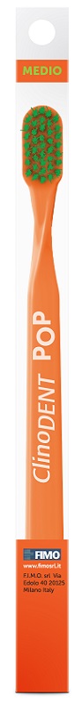 CLINODENT POP ARANCIONE SPAZZOLINO DA DENTI MEDIO - latuafarmacia.org