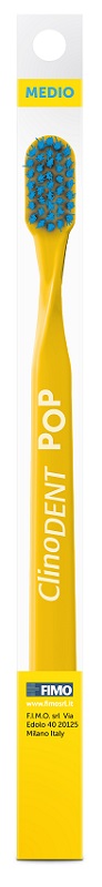 CLINODENT POP GIALLO SPAZZOLINO DA DENTI MEDIO - latuafarmacia.org