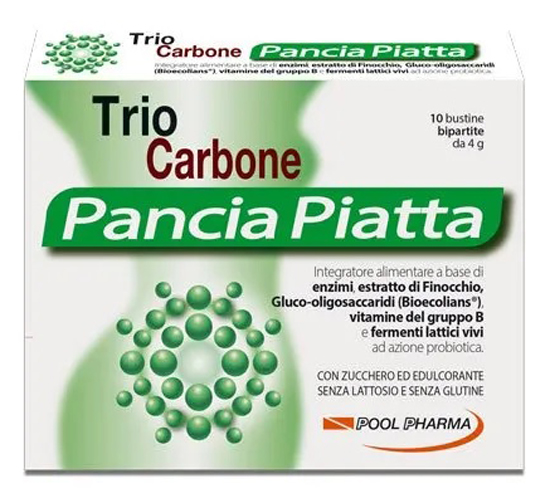 TRIOCARBONE PANCIA PIATTA 10 BUSTINE BIPARTITE 4 G - latuafarmacia.org