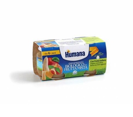 HUMANA OMOGENEIZZATO FRUTTA MISTA BIO 2 VASETTI 100 G - latuafarmacia.org