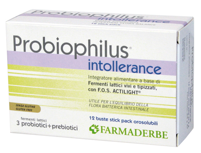 PROBIOPHILUS INTOLLERANCE 12 STICK PACK - latuafarmacia.org