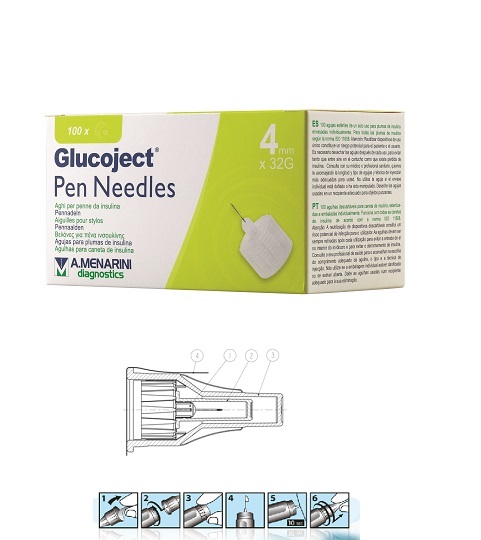 AGO PER PENNA DA INSULINA GLUCOJECT LUNGHEZZA 4 MM GAUGE 32 100 PEZZI - latuafarmacia.org
