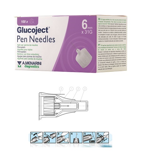 AGO PER PENNA DA INSULINA GLUCOJECT LUNGHEZZA 6 MM GAUGE 31 100 PEZZI - latuafarmacia.org