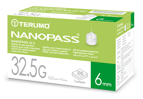 AGO PER PENNA DA INSULINA NANOPASS 32,5 GAUGE LUNGHEZZA 6 MM 100 PEZZI - latuafarmacia.org