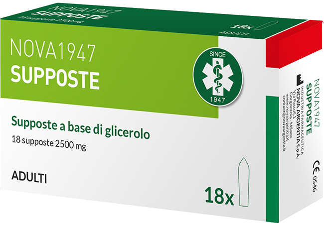 NOVA1947 GLICEROLO 2500MG SUPPOSTE ADULTI 18 PEZZI - latuafarmacia.org