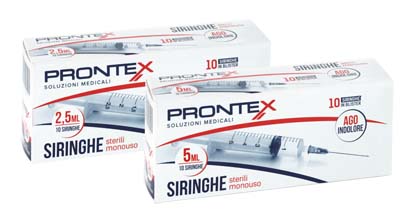 SIRINGA PRONTEX 5 ML AGO IND 10 PEZZI - latuafarmacia.org
