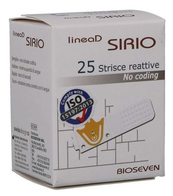STRISCE MISURAZIONE GLICEMIA LINEA D SIRIO 25 PEZZI - latuafarmacia.org