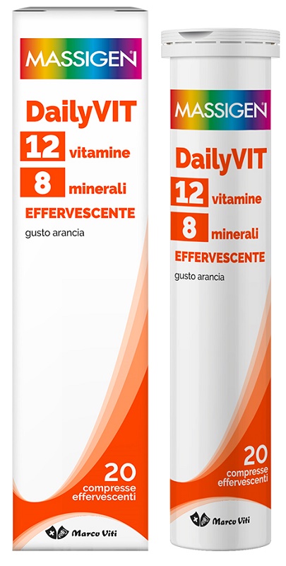 MASSIGEN DAILYVIT 12 VITAMINE 8 MINERALI EFFERVESCENTE 20 COMPRESSE - latuafarmacia.org