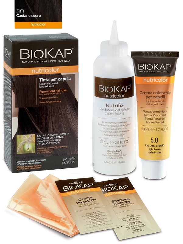 BIOKAP NUTRICOLOR 3,0 NEW CASTANO SCURO TINTA TUBO + FLACONE - latuafarmacia.org