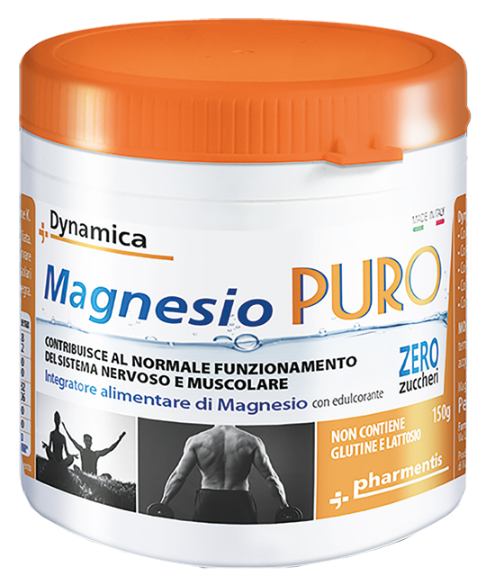 DYNAMICA MAGNESIO PURO POLVERE 150 G SENZA ZUCCHERI - latuafarmacia.org