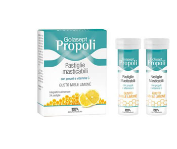GOLASEPT PROPOLI 24 COMPRESSE MASTICABILI MIELE LIMONE - latuafarmacia.org