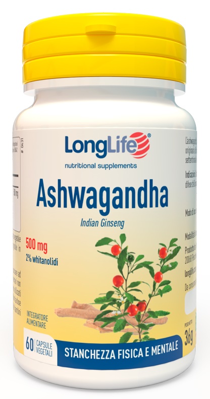 LONGLIFE ASHWAGANDHA 60 CAPSULE 500 MG - latuafarmacia.org