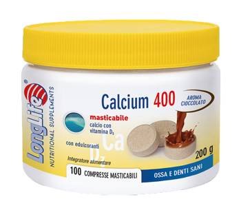 LONGLIFE CALCIUM CACAO 100 COMPRESSE 400 MG - latuafarmacia.org